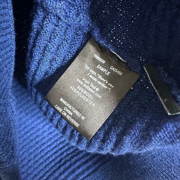 NWT Ted Baker Textured Crewneck Sweater Men's Blue Size 4 XL Extra Large - Picture 4 of 5